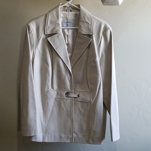Cream leather Jacket
